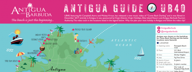 Hot News | ANTIGUA & BARBUDA TOURISM AUTHORITY UNVEILS UB40 ISLAND MAP | caribbeantravel.com