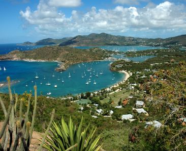 Spectacular vistas of English and Falmouth Harbours from Shirley Heights Photo Credit Antigua Barbuda Tourism