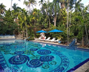 The pool at Graycliff Hotel is striking with colorful mosaic tiles Photo Credit Graycliff Hotel
