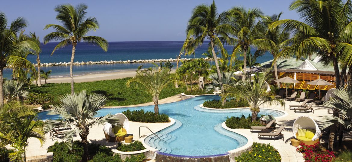 Garden Pool salutes the sea at the Four Seasons Resort Nevis Photo Credit Four Seasons Resort Nevis