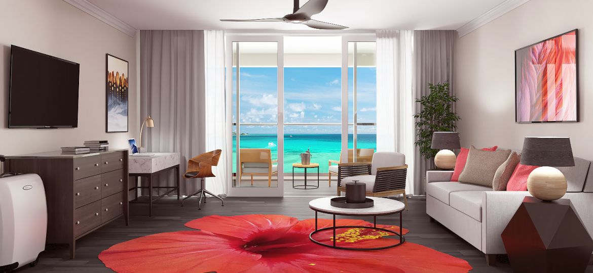Oceanfront King Room salutes the Caribbean Sea Photo Credit O2 Beach Club & Spa