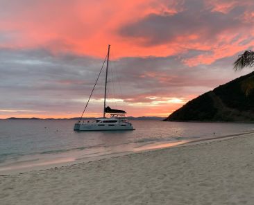 Magical sunsets over White Bay in Jost Van Dyke Photo Credit Soggy Dollar Bar