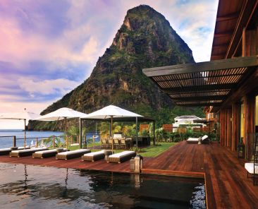 Sugar Beach invites with magical sunsets over the water Photo Credit Robb Report